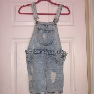 Forever 21 Denim Overall Dress, XS